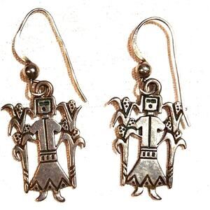 Vintage Sterling silver Native Indigenous Art figural pendant earring *READ*